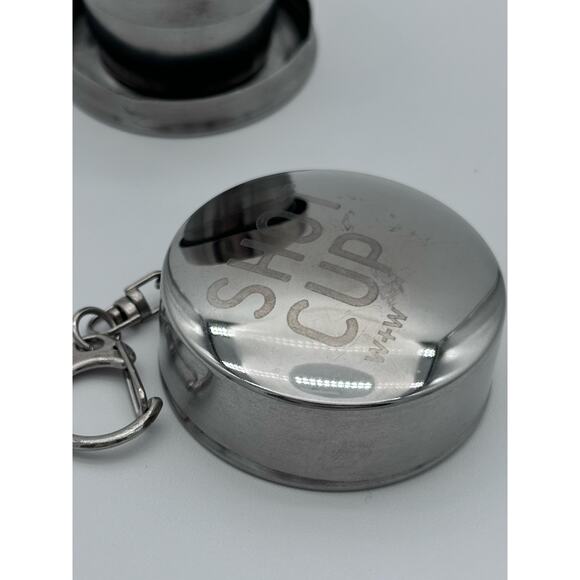 Stainless Steel Collapsible Cups for Traveling Shot Glasses with Lids Keychain - Picture 10 of 11
